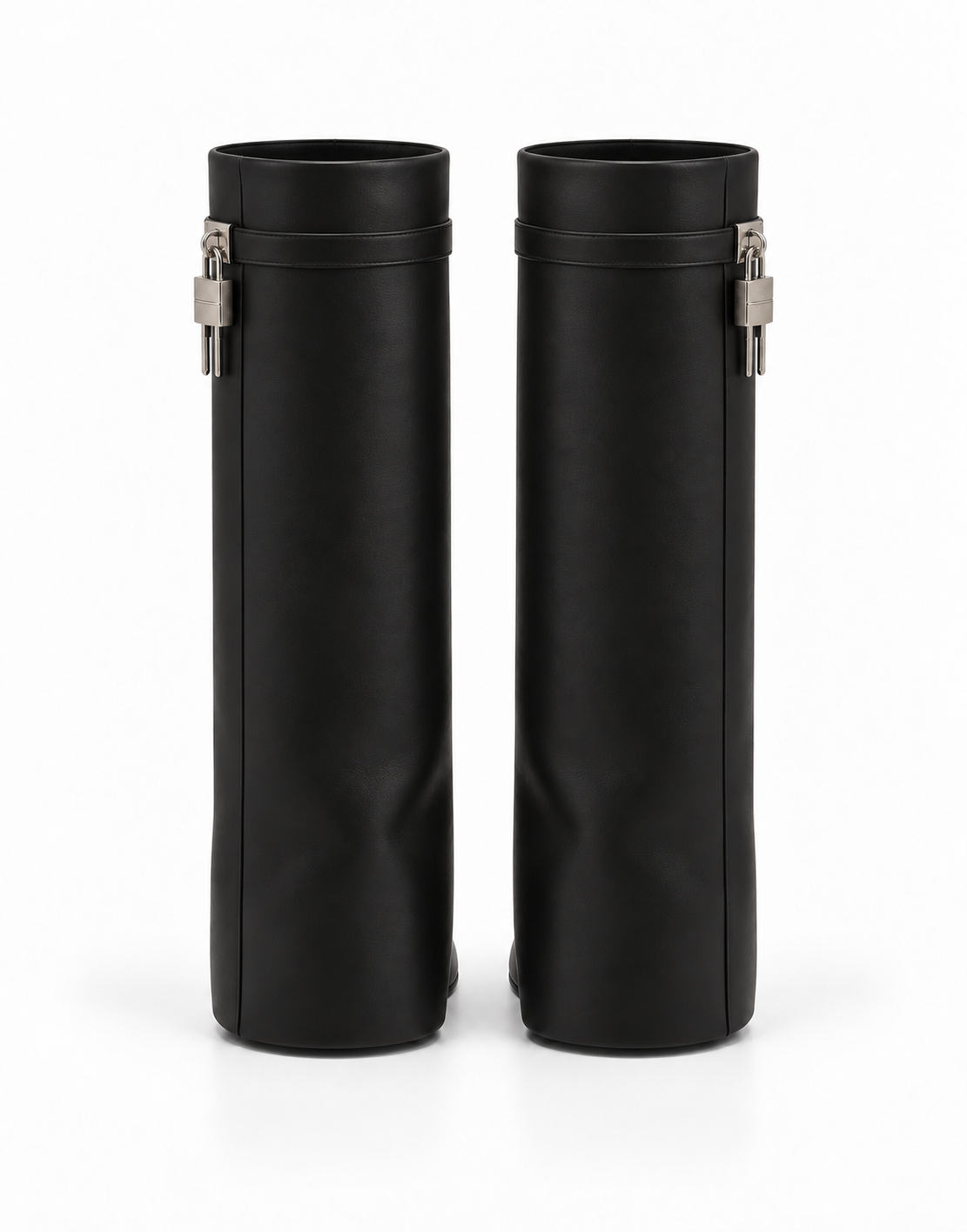 Bellinna Black Leather Boots — back view