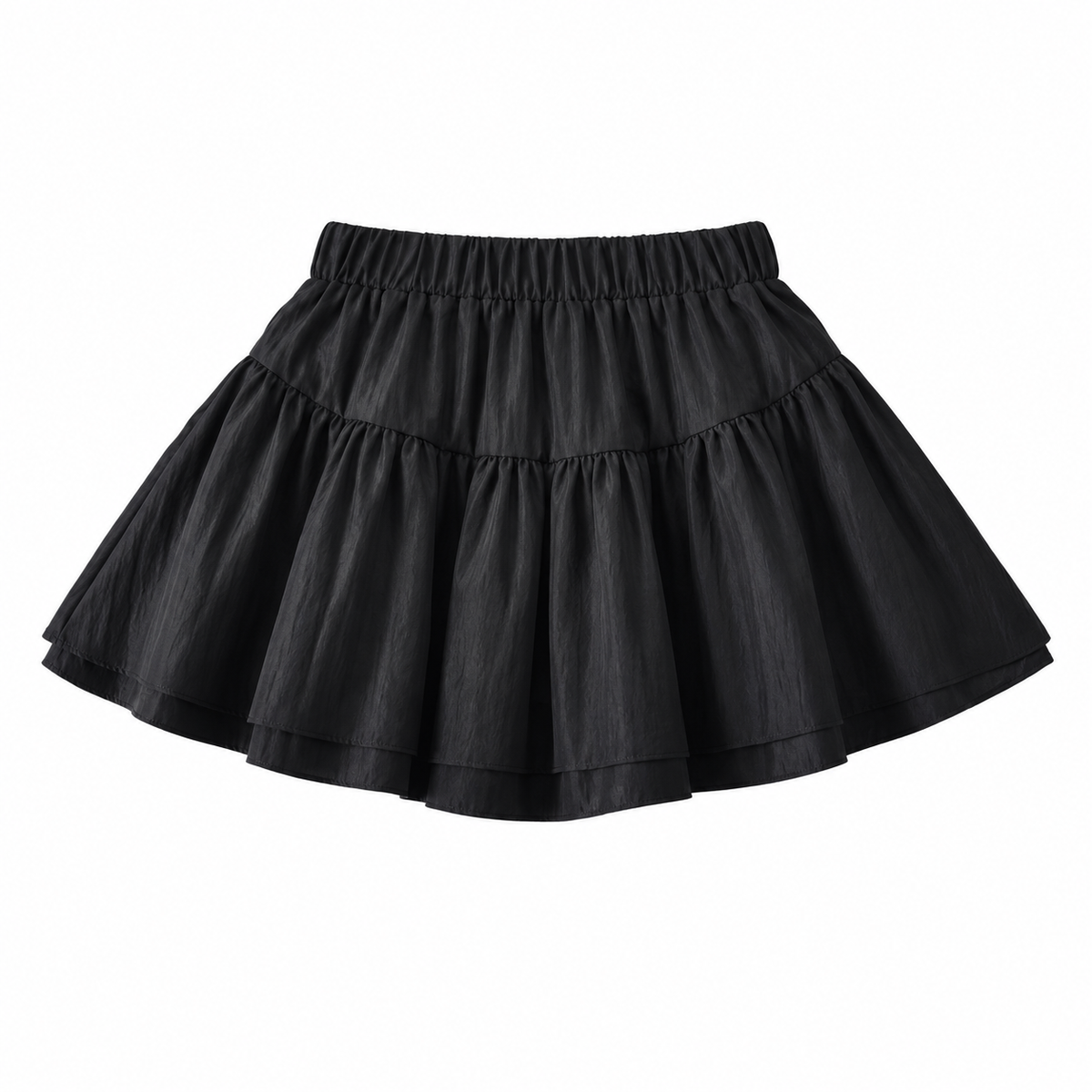 Black Bow Tiered Mini Skirt — back view