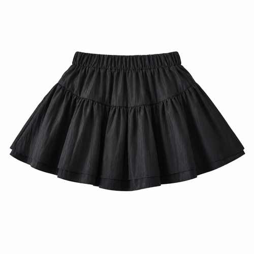 Black Bellinna Bow Tiered Mini Skirt — back view