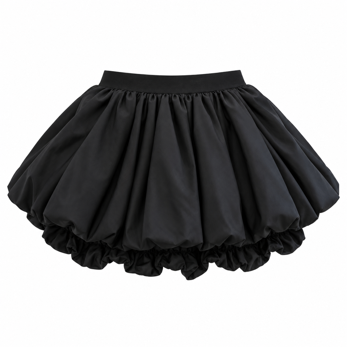 Black Bubble Mini Skirt — back view