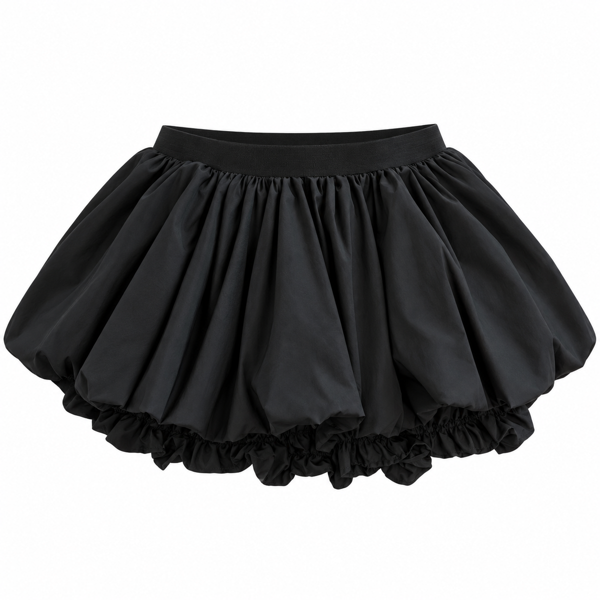Black Bubble Mini Skirt — front view