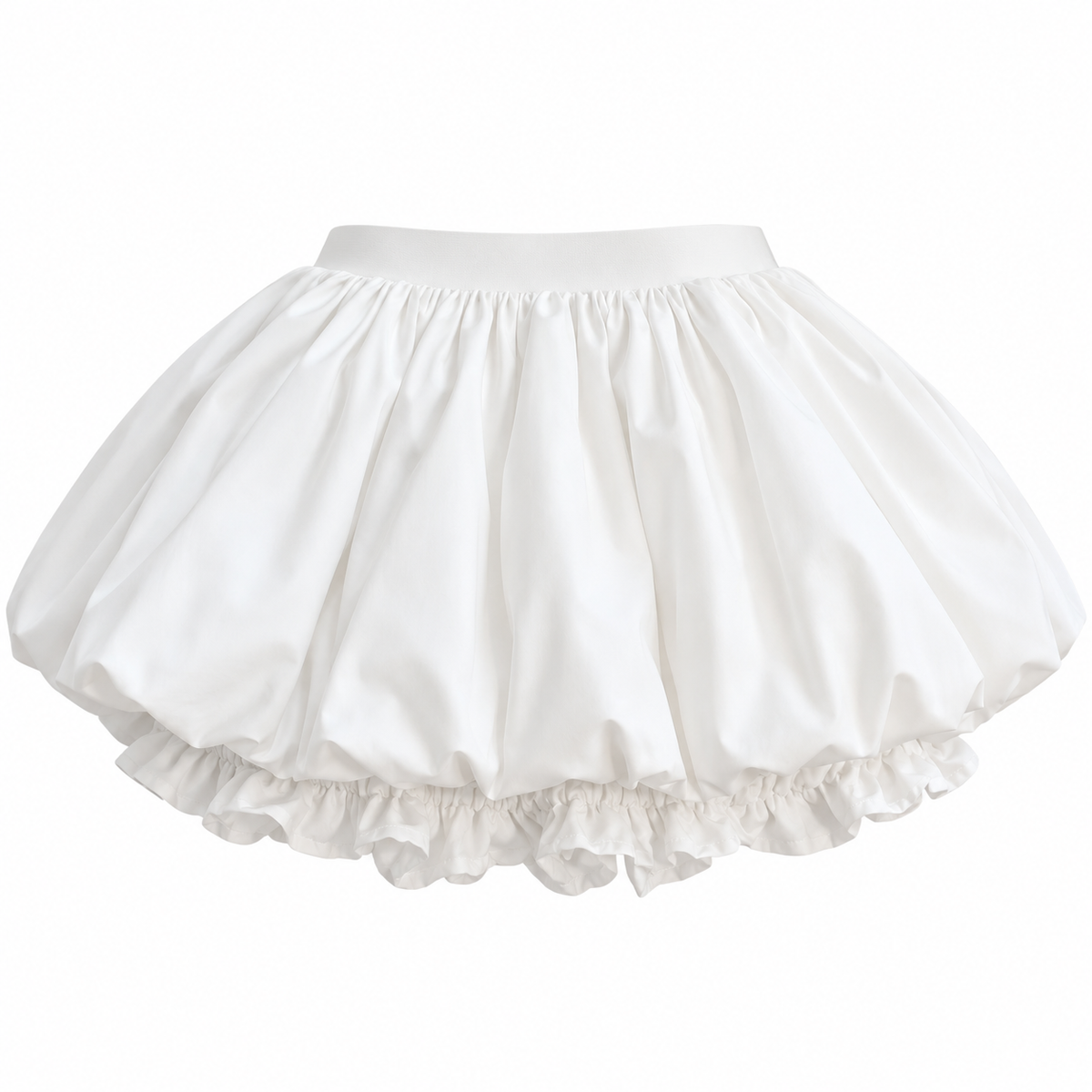 White Bubble Mini Skirt — back view