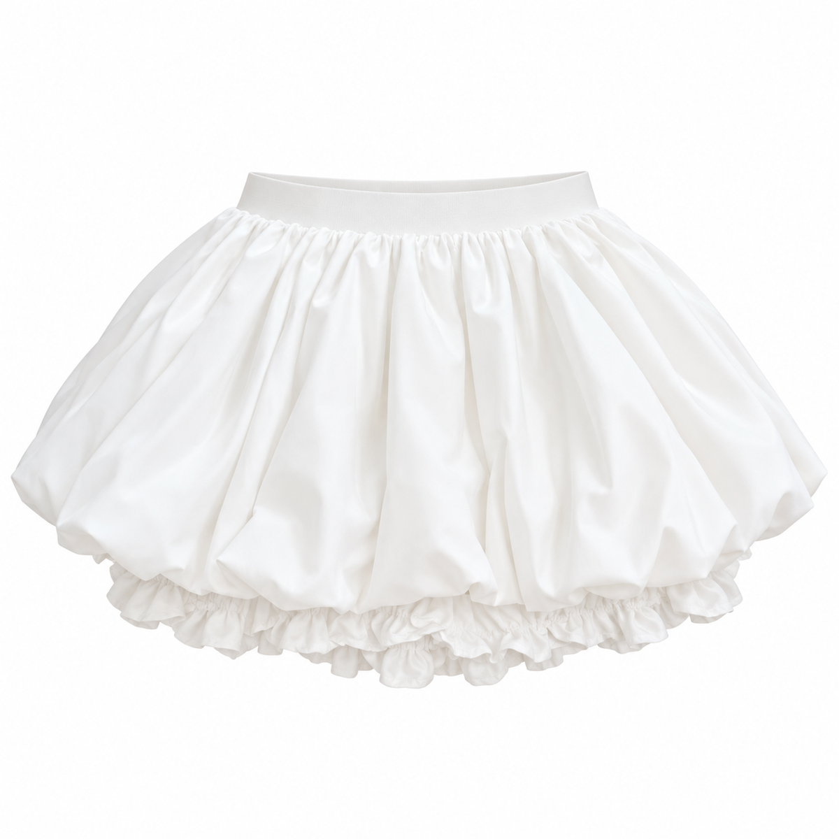 White Bubble Mini Skirt — front view