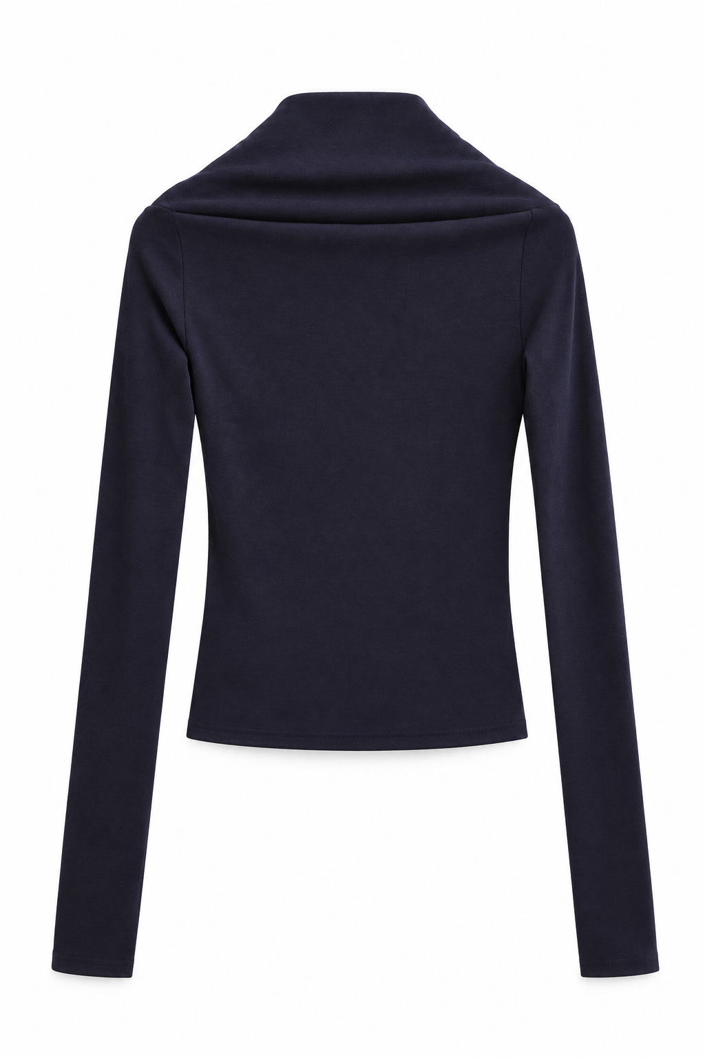 Bellinna draped-collar knit top - Navy - back