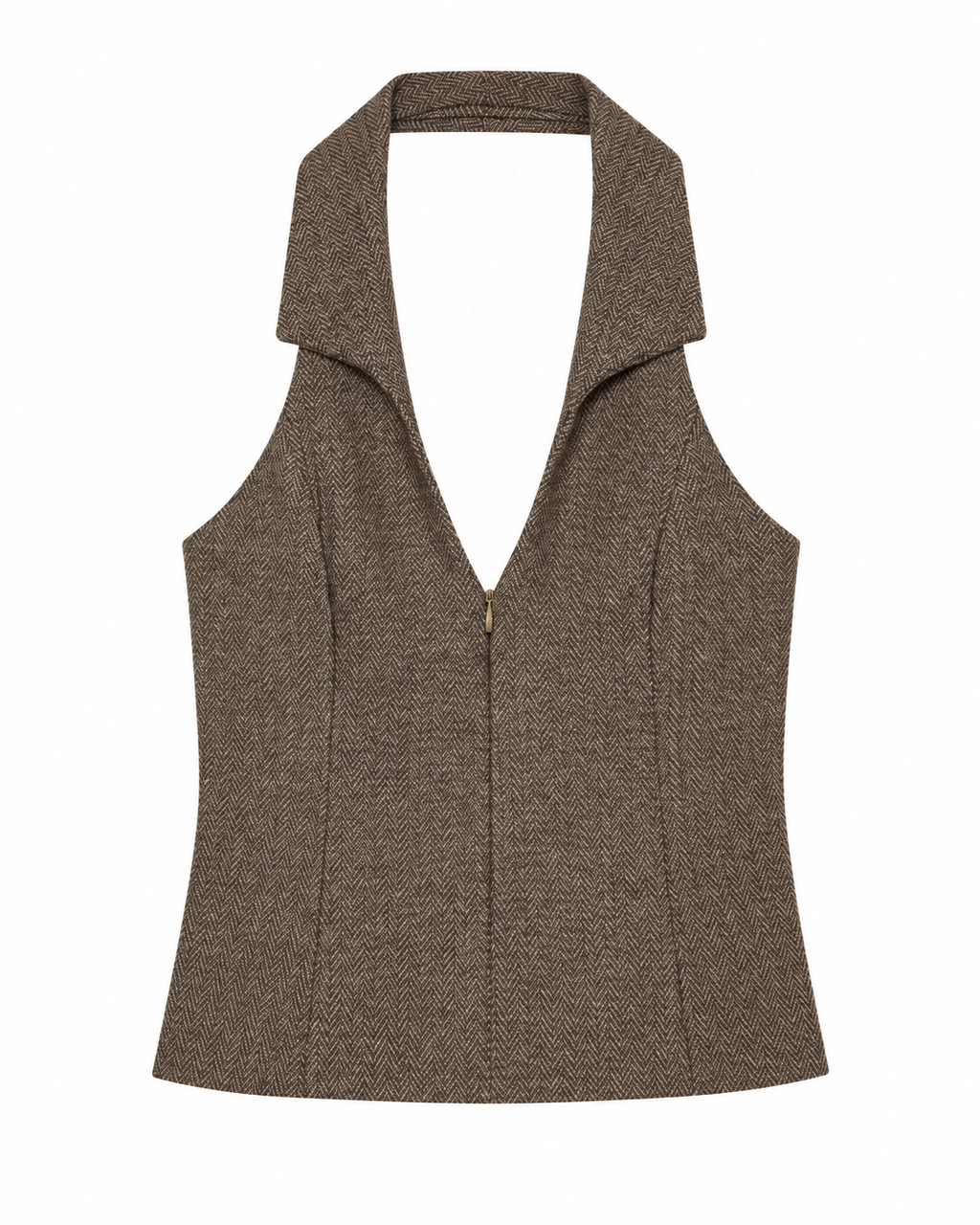 Bellinna Herringbone Halter Top — front