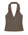 Bellinna Herringbone Halter Top — front