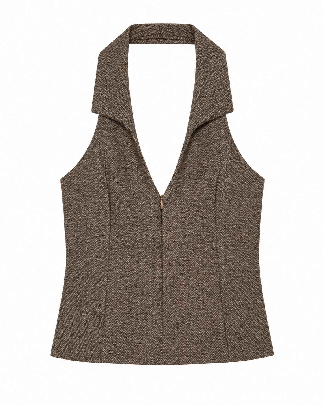 Bellinna Herringbone Halter Top — front