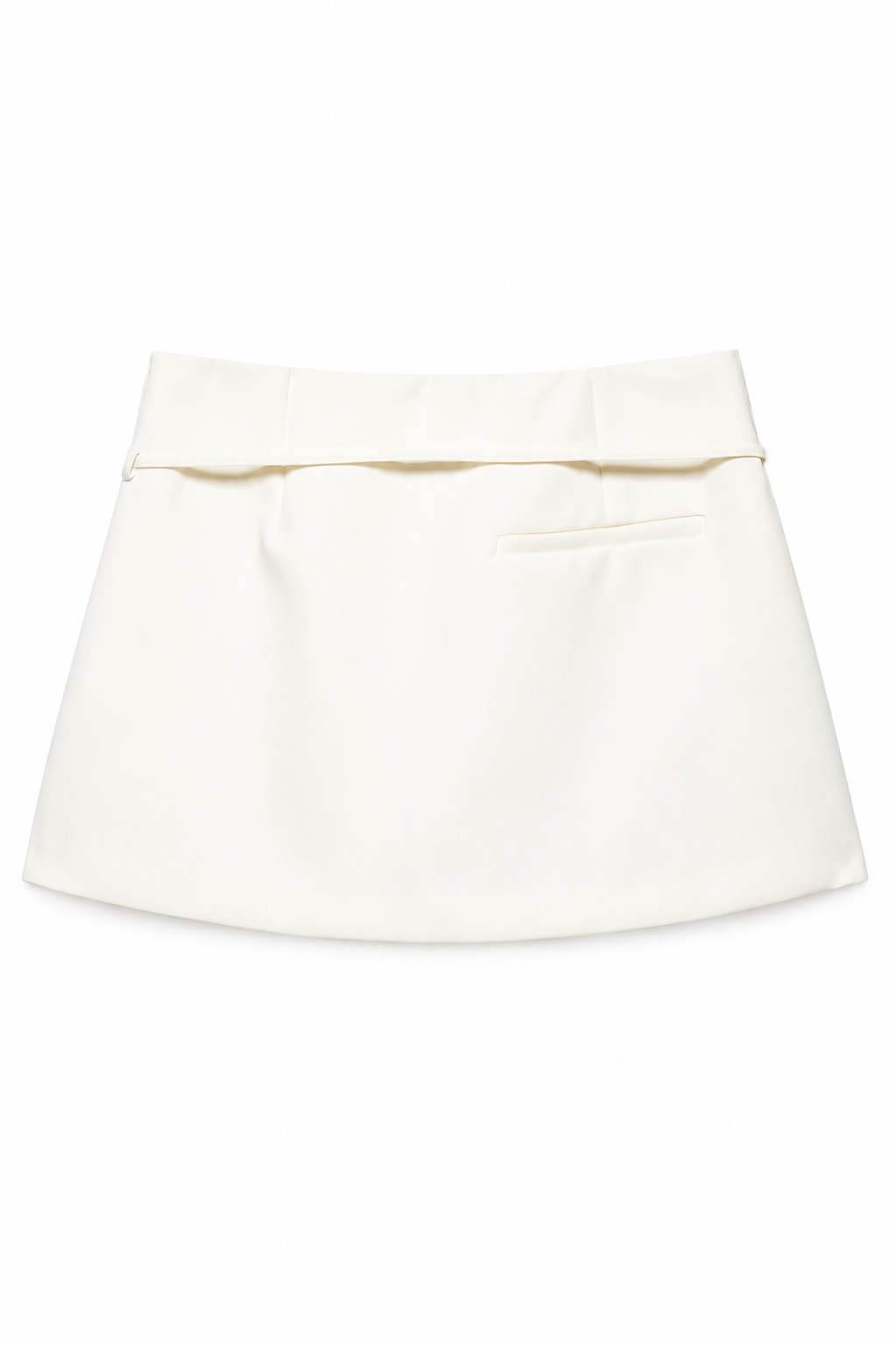 Bellinna Ivory Cord-Belt Mini Skirt – Ivory, back view