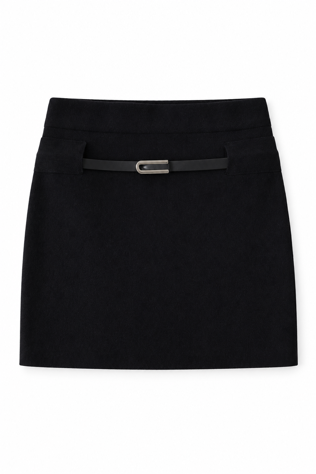 Bellinna Slim-Strap Knit Mini Skirt, Black, front product view
