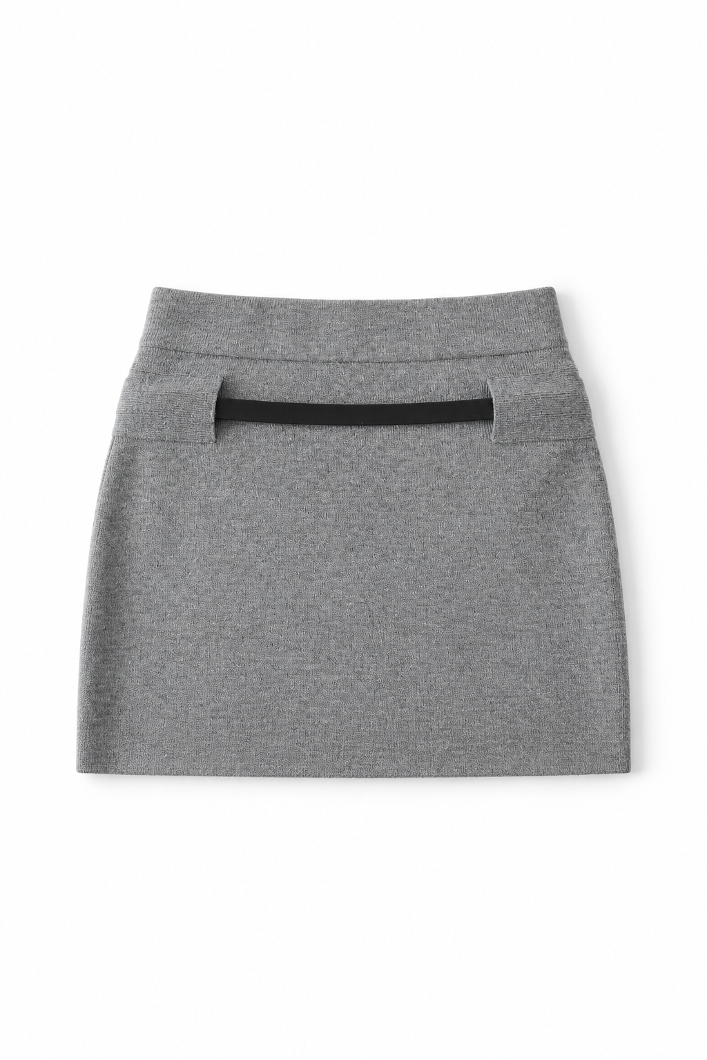 Bellinna Slim-Strap Knit Mini Skirt – Gray, back view