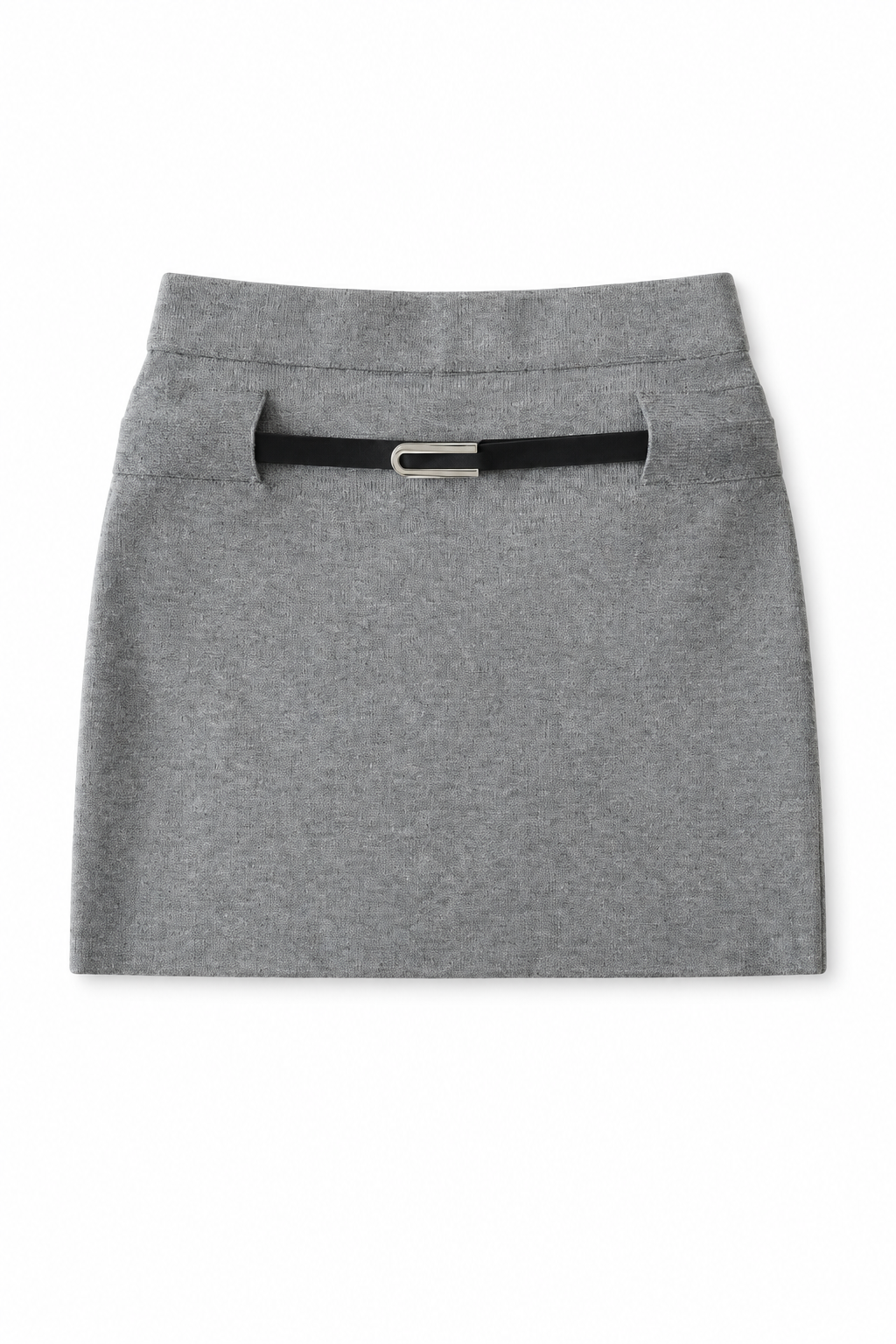 Bellinna Slim-Strap Knit Mini Skirt, Gray, front product view