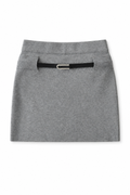 Bellinna Slim-Strap Knit Mini Skirt, Gray, front product view