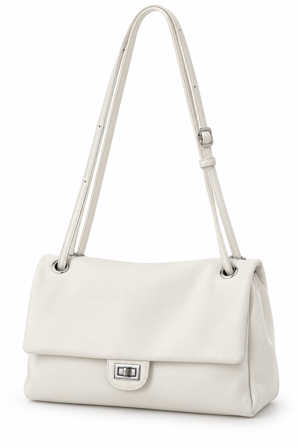 White grommet bag, side view
