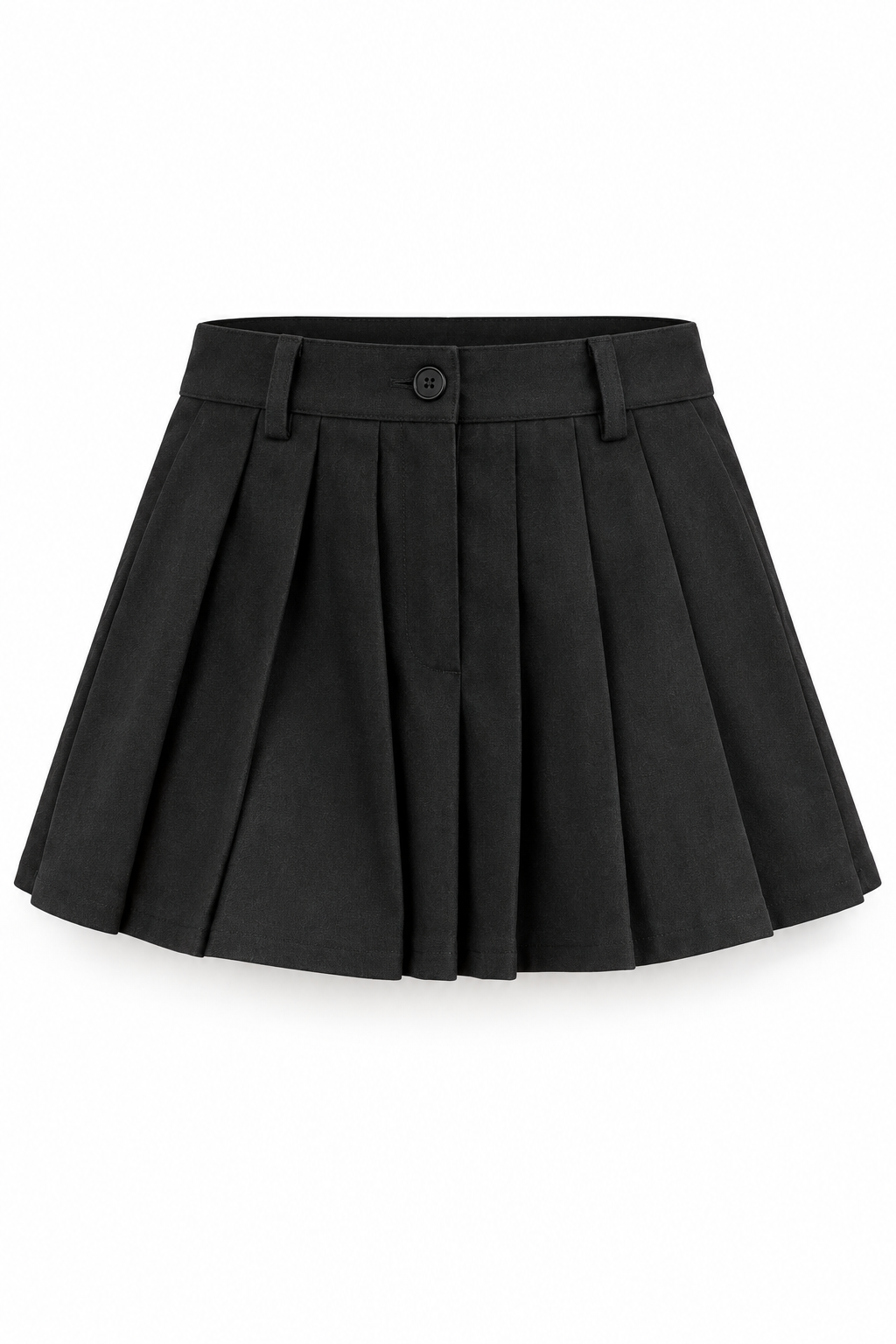 Bellinna Tailored Pleated Mini Skirt Black front