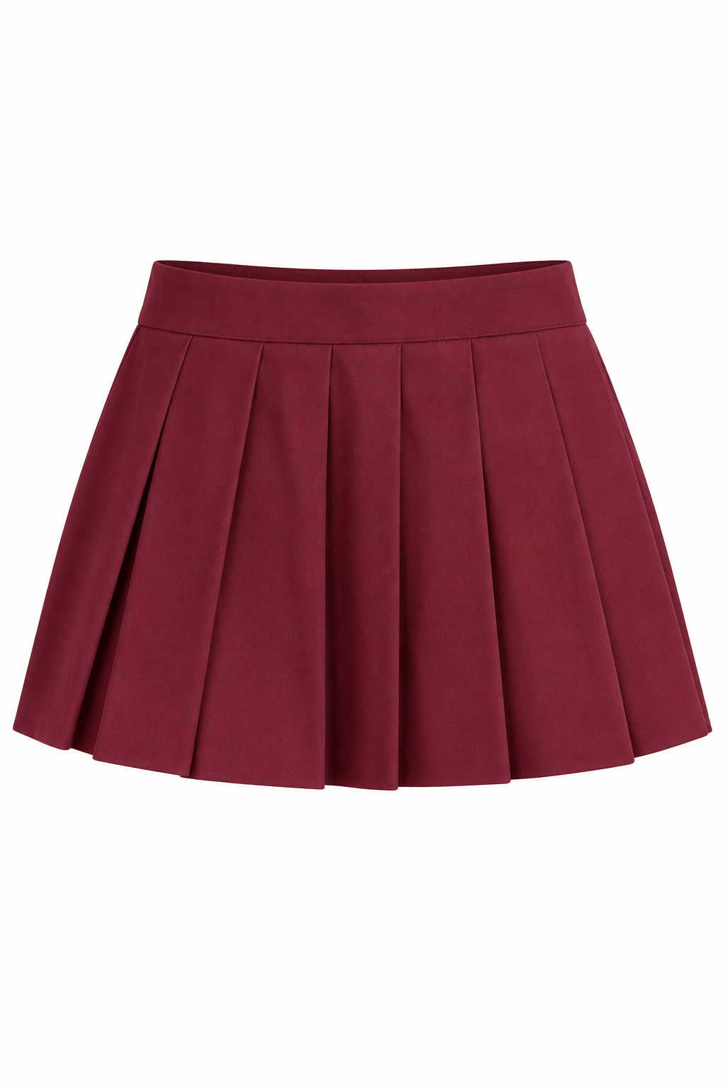 Bellinna Tailored Pleated Mini Skirt Burgundy front