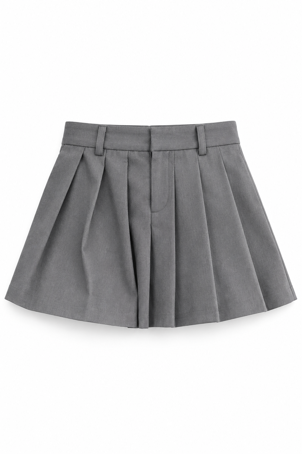 Bellinna Tailored Pleated Mini Skirt Gray front