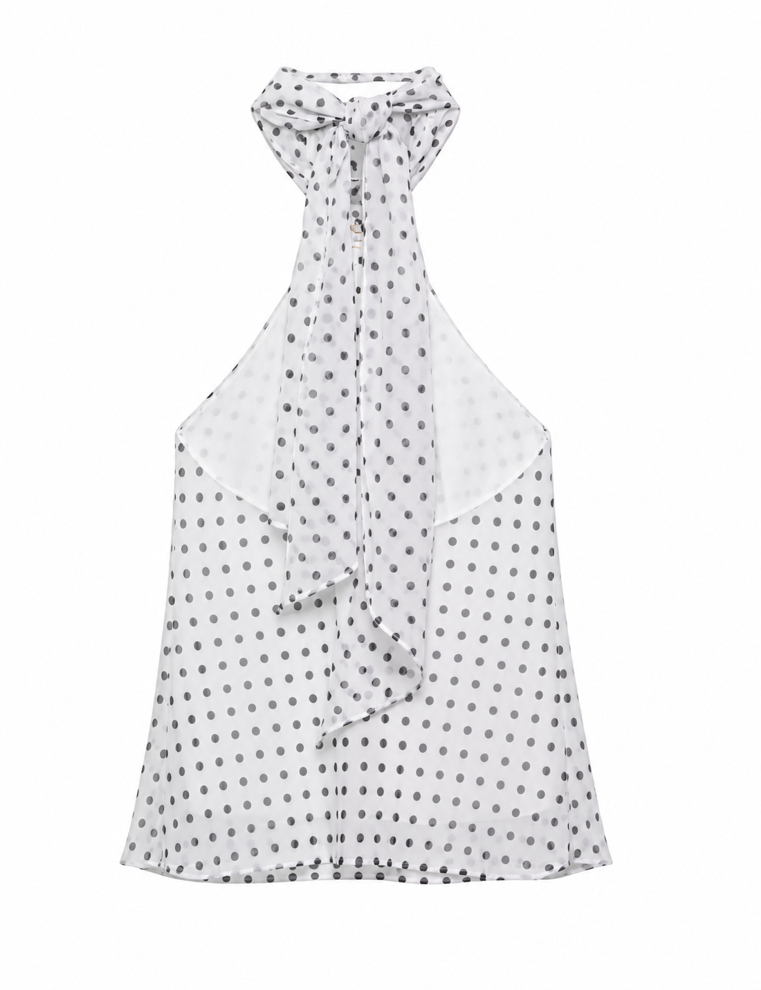 White Bellinna Polka Dot Halter Top — back view