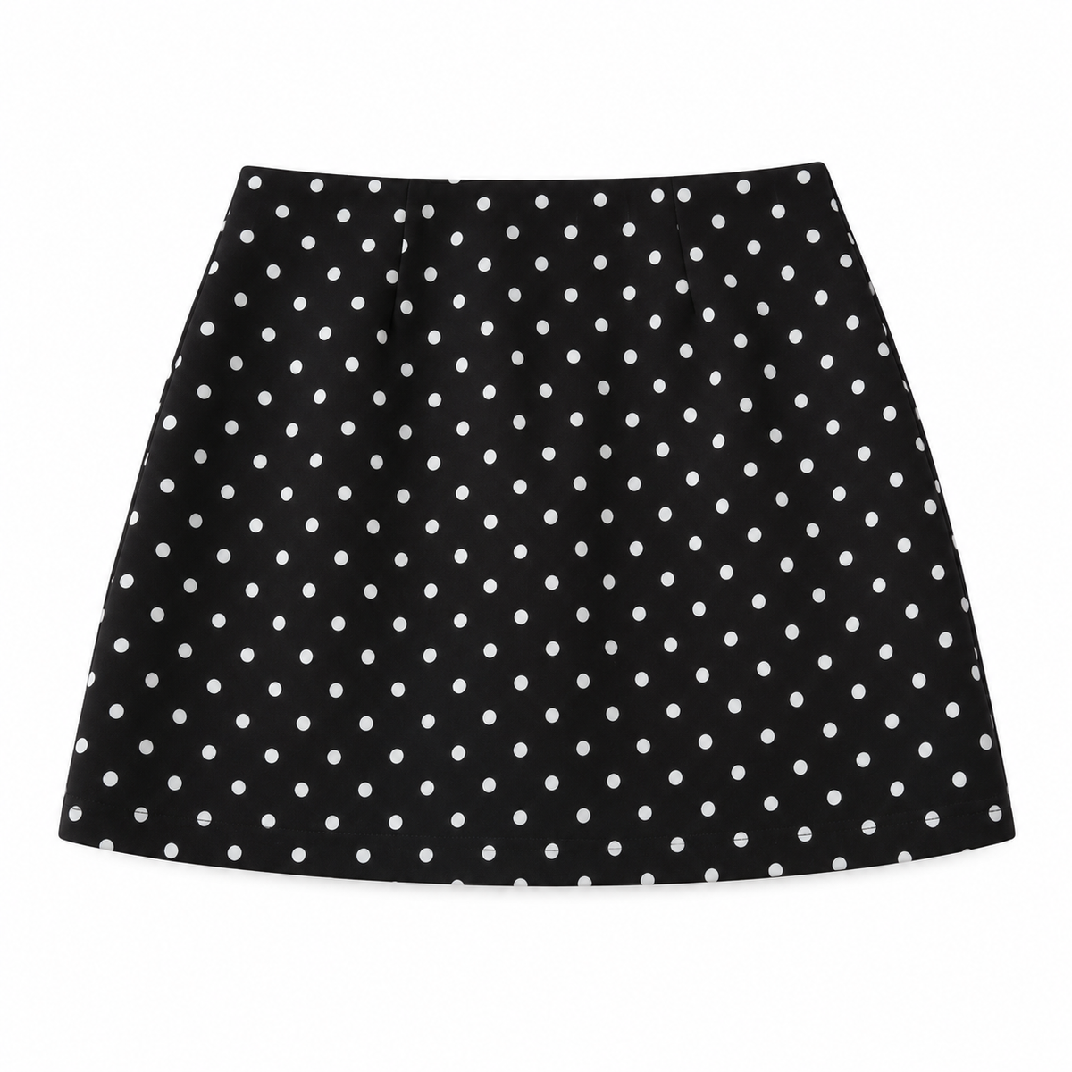 Black Polka Dot Mini Skirt — front view