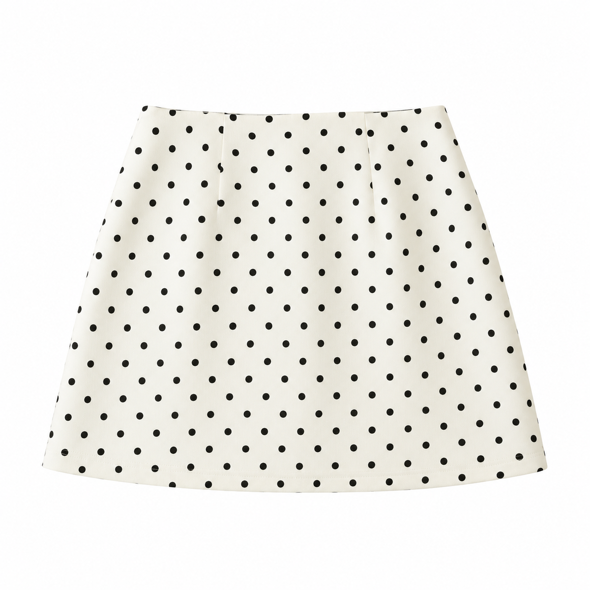 White Polka Dot Mini Skirt — back view