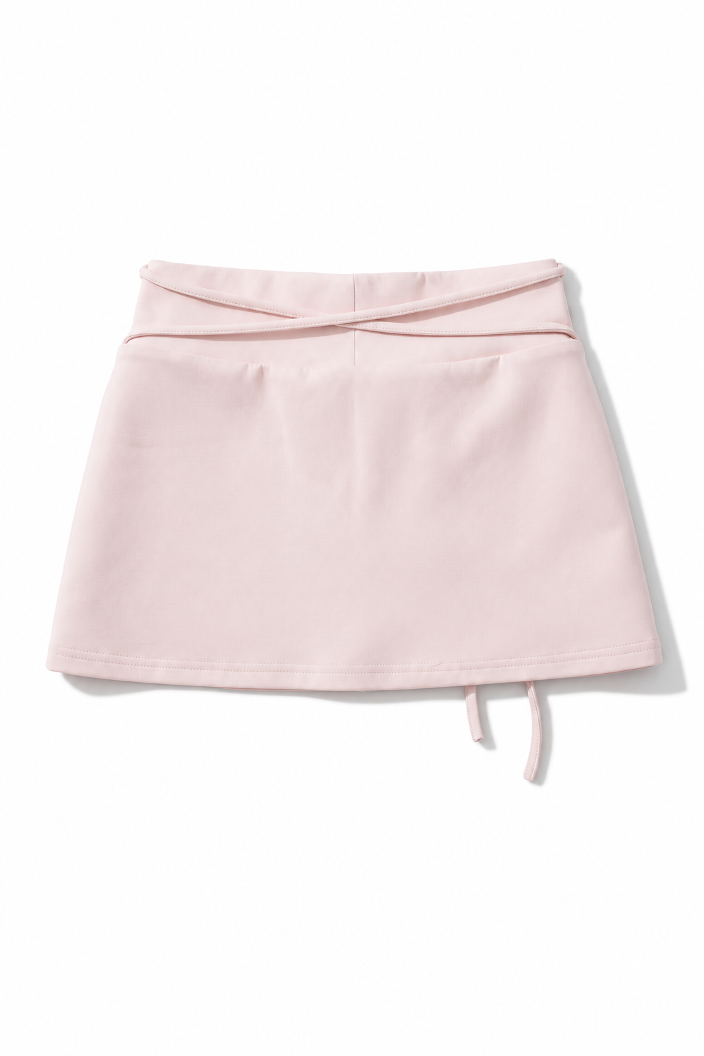 Bellinna Cross-Tie Mini Skirt, Pink, front product view